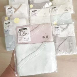 【西松屋】嬰兒和尚袍2件裝（50-60碼）白色